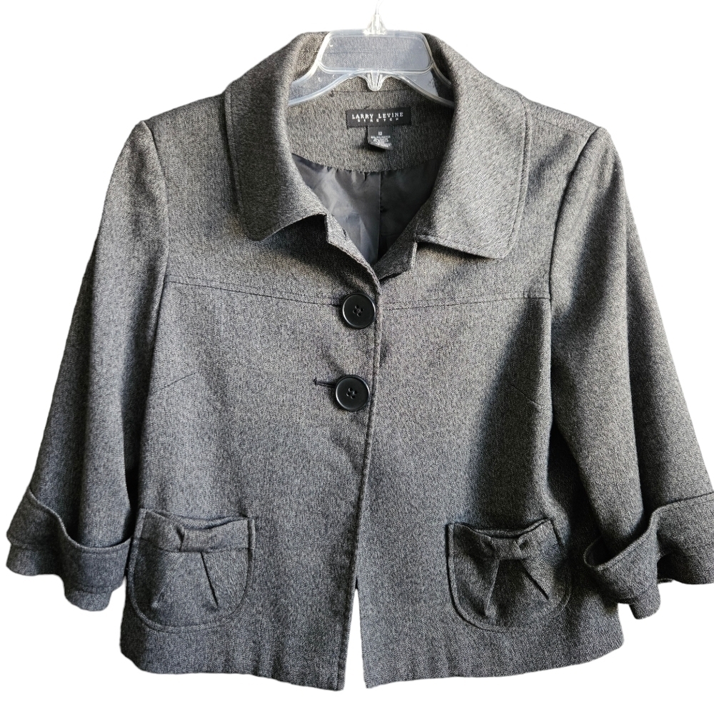 Larry Levine Womens Cropped Two Button Front Sz 12